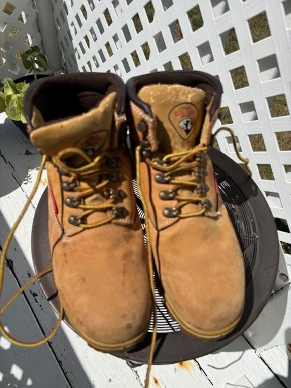 Herman Survivors Waterproof Mens 6 1/2 M Beige Steel Toe Lace Up Work Boots